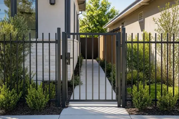 Residential fence and manual gate by Apexguard Fence